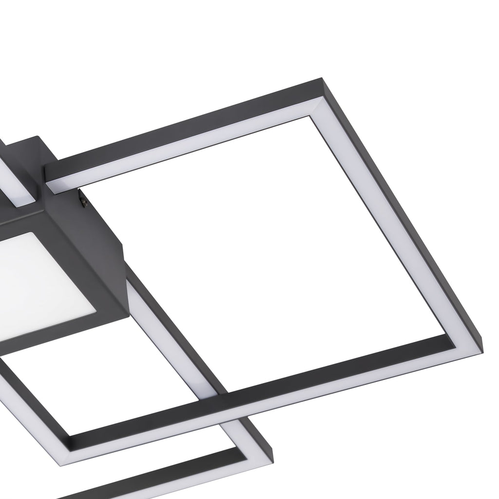 LED taklampe Duetto dimbar antrasitt 65 cm side