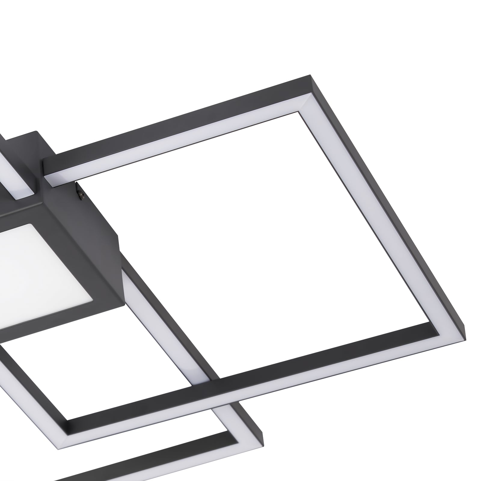 LED taklampe Duetto dimbar antrasitt 65 cm side