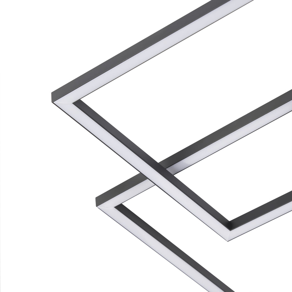 LED taklampe Duetto dimbar antrasitt 65 cm lys på