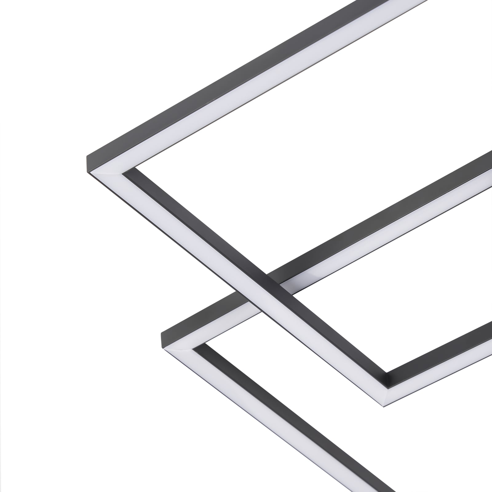 LED taklampe Duetto dimbar antrasitt 65 cm lys på