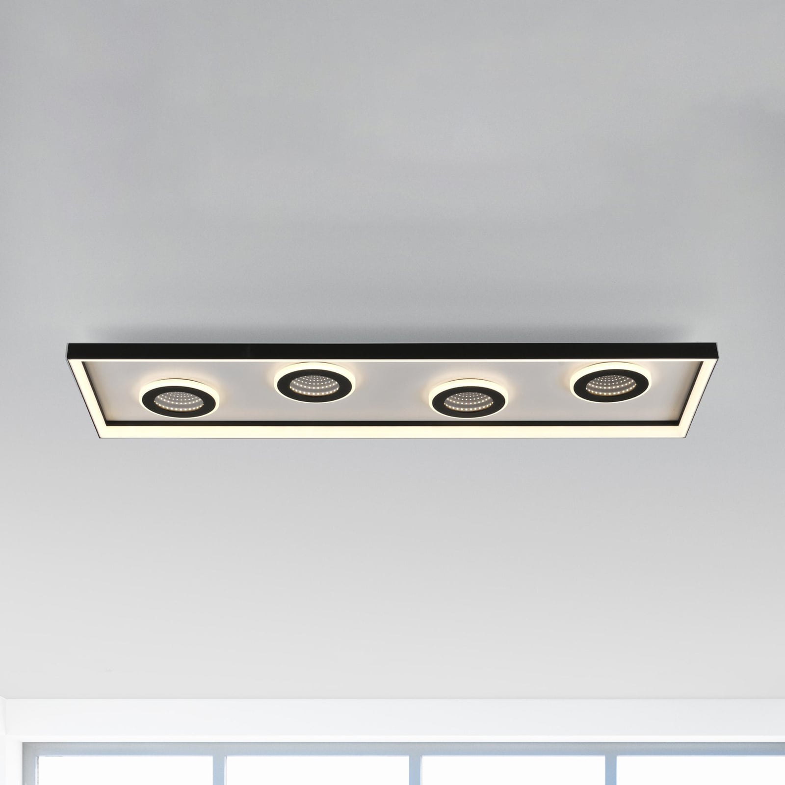 LED taklampe Dune CCT dimbar svart 100 cm 48W forfra