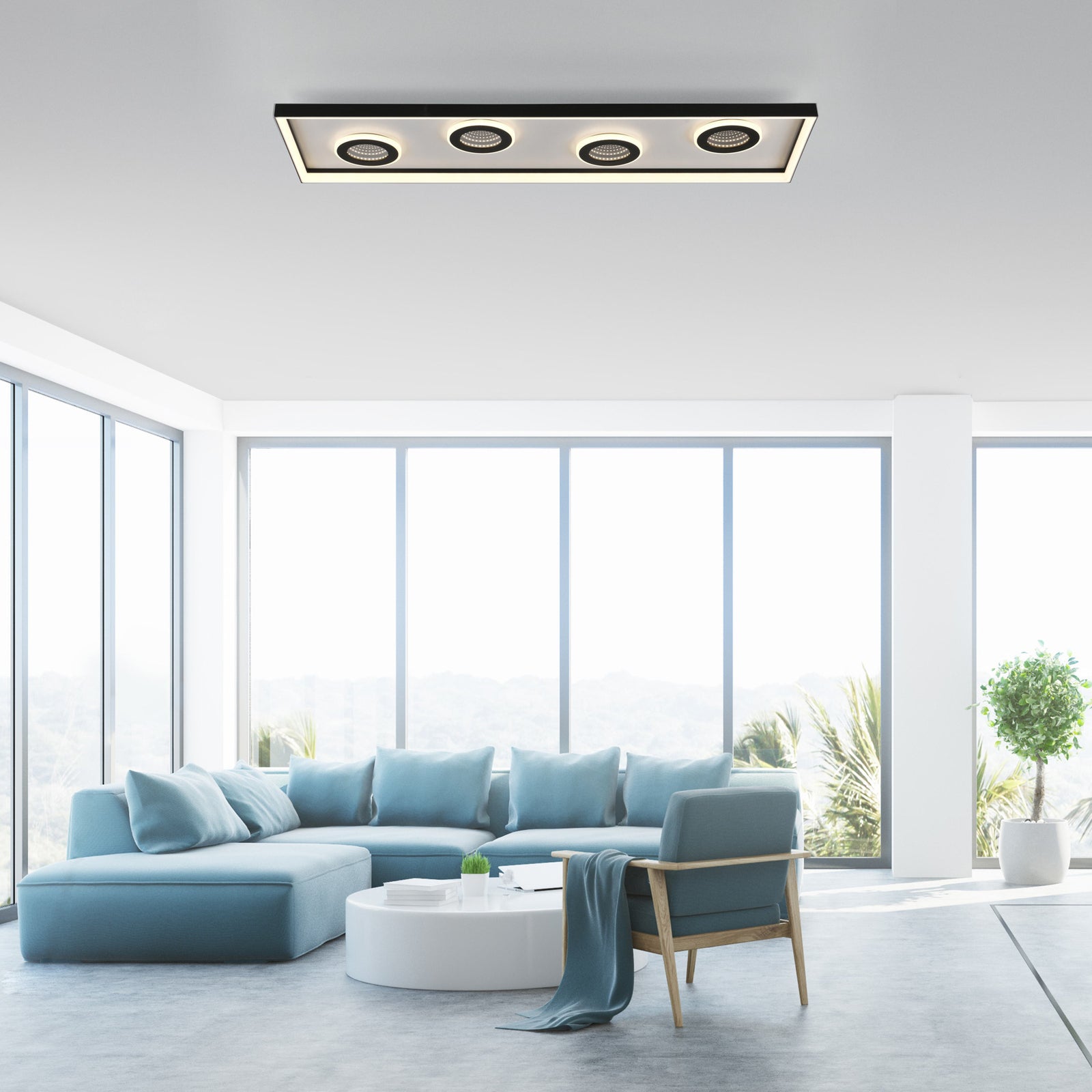 LED taklampe Dune CCT dimbar svart 100 cm 48W bakside