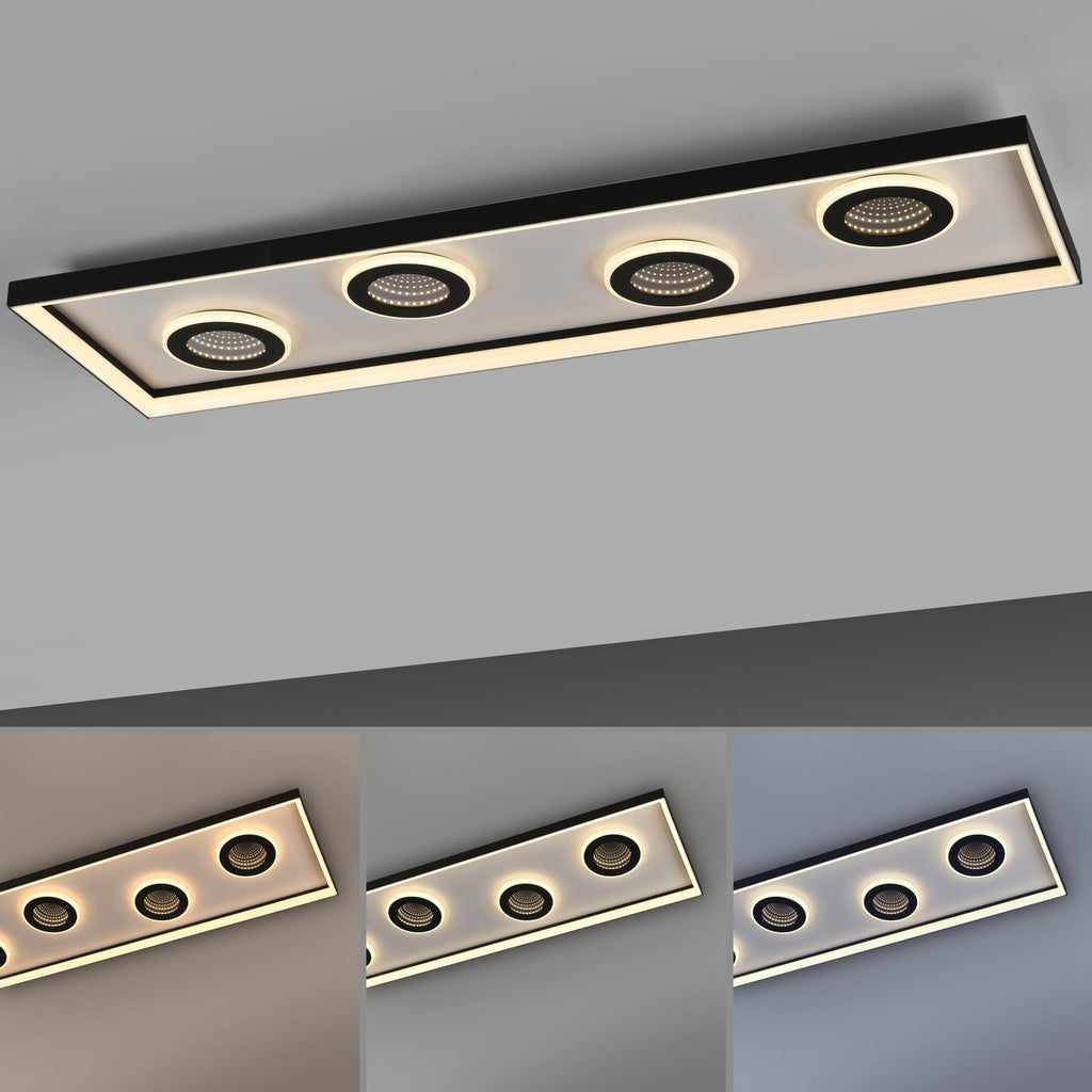 LED taklampe Dune CCT dimbar svart 100 cm 48W med fjernkontroll