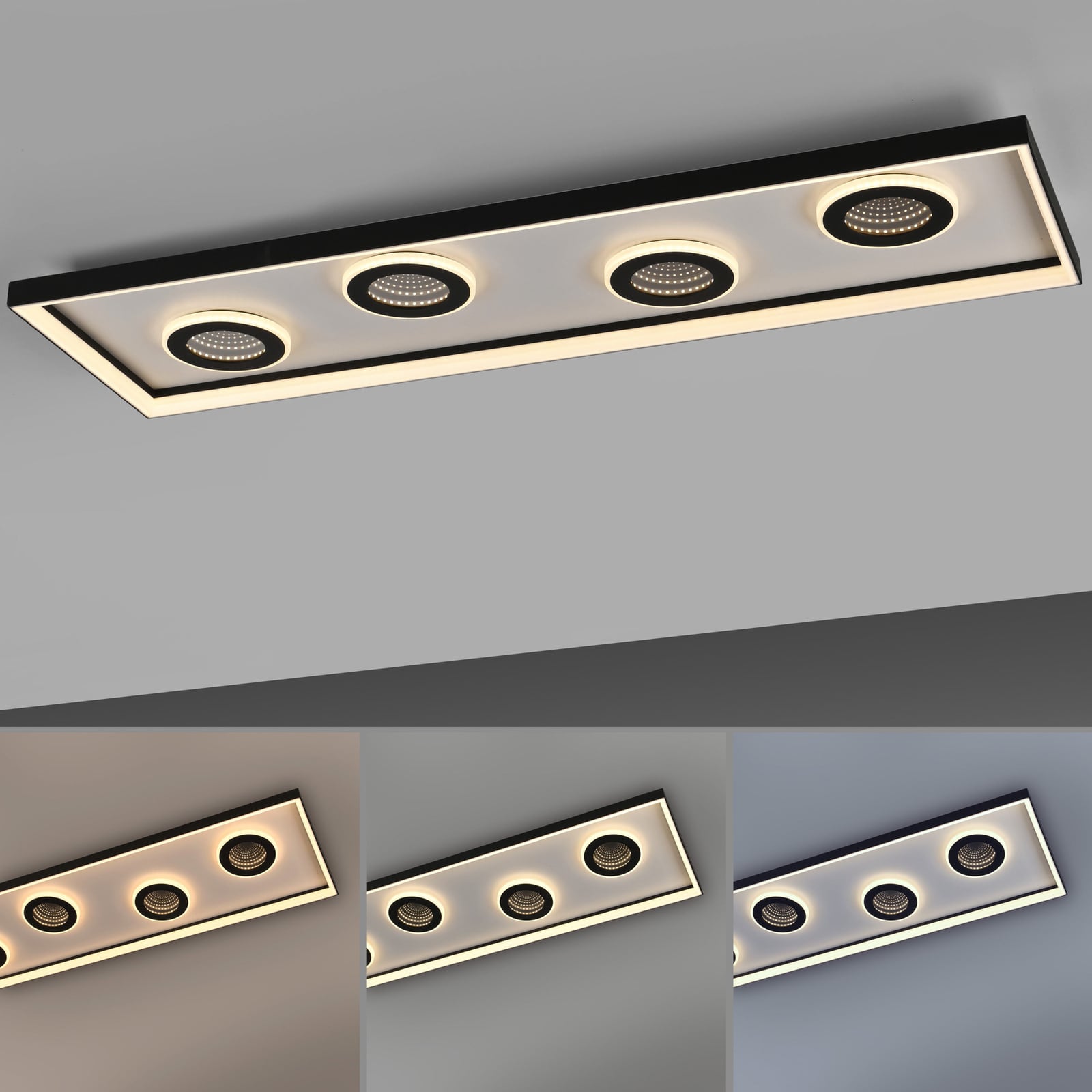 LED taklampe Dune CCT dimbar svart 100 cm 48W med fjernkontroll