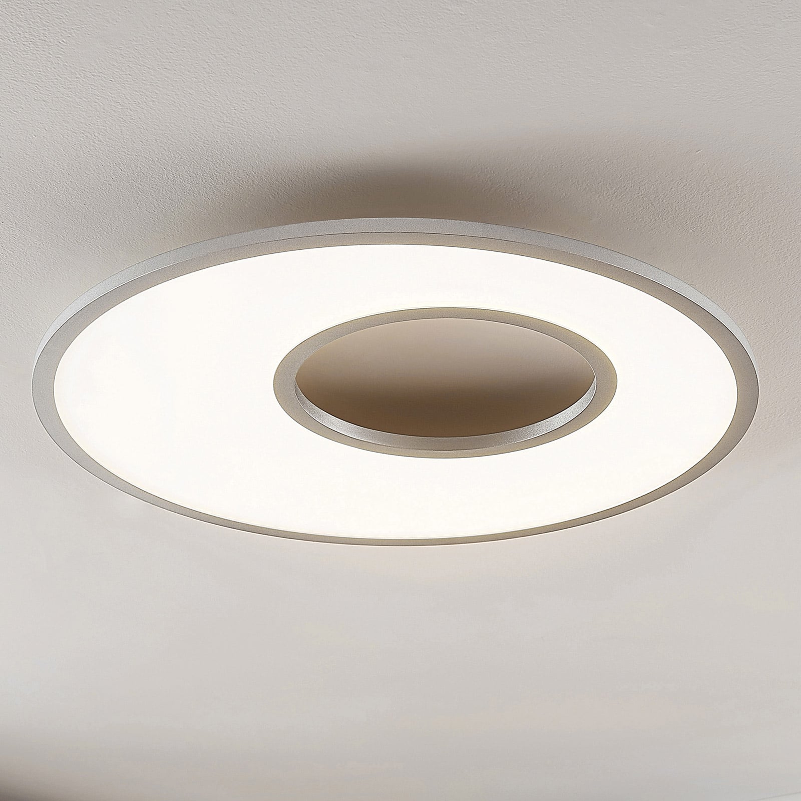 LED taklampe Durun dimbar CCT rund Ø60 cm sølv forfra