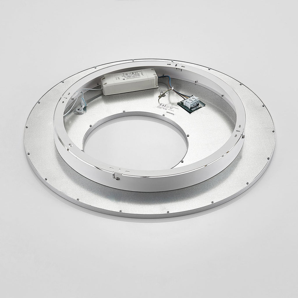 LED taklampe Durun dimbar CCT rund Ø60 cm sølv lysmodus