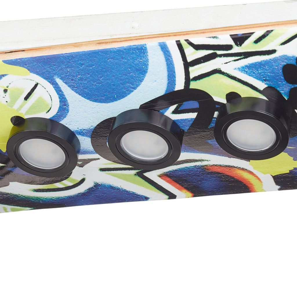 LED taklampe Easy Cruiser Graffiti skateboard RGB dimbar montert i rom