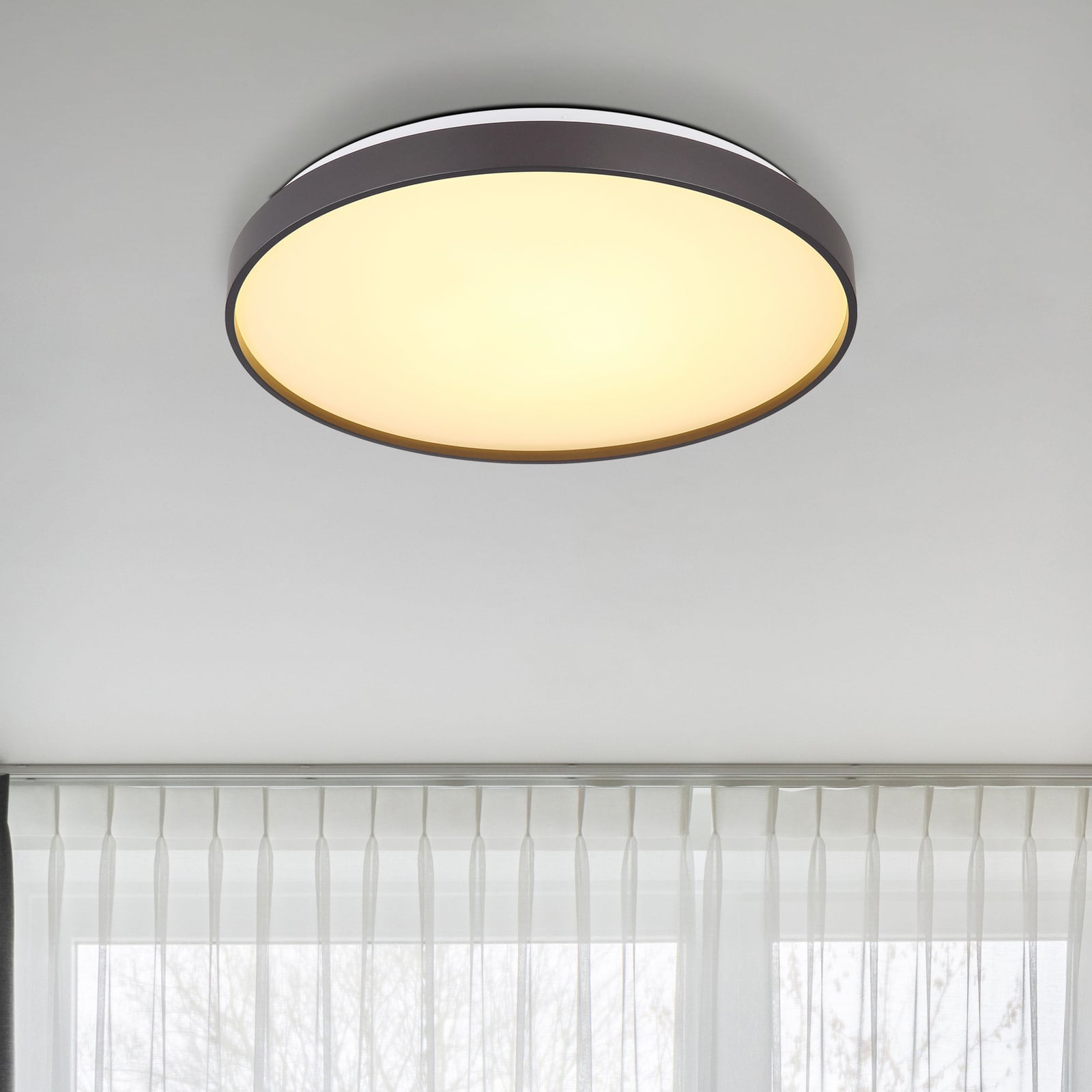 LED taklampe Eclypse antrasitt Ø48 cm 24W varmhvit forfra