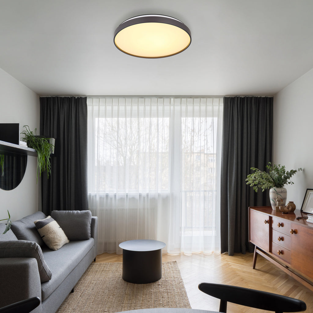 LED taklampe Eclypse antrasitt Ø48 cm 24W varmhvit bakside