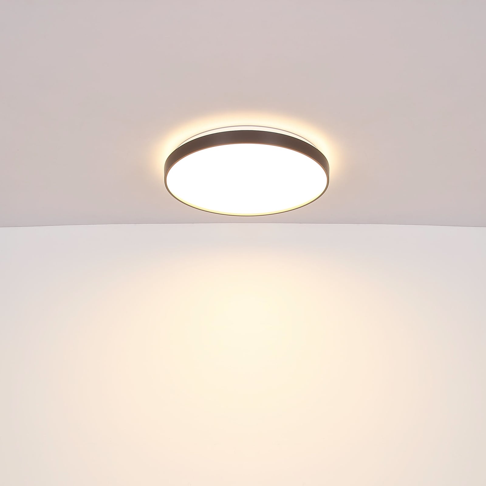 LED taklampe Eclypse antrasitt Ø48 cm 24W varmhvit fra siden