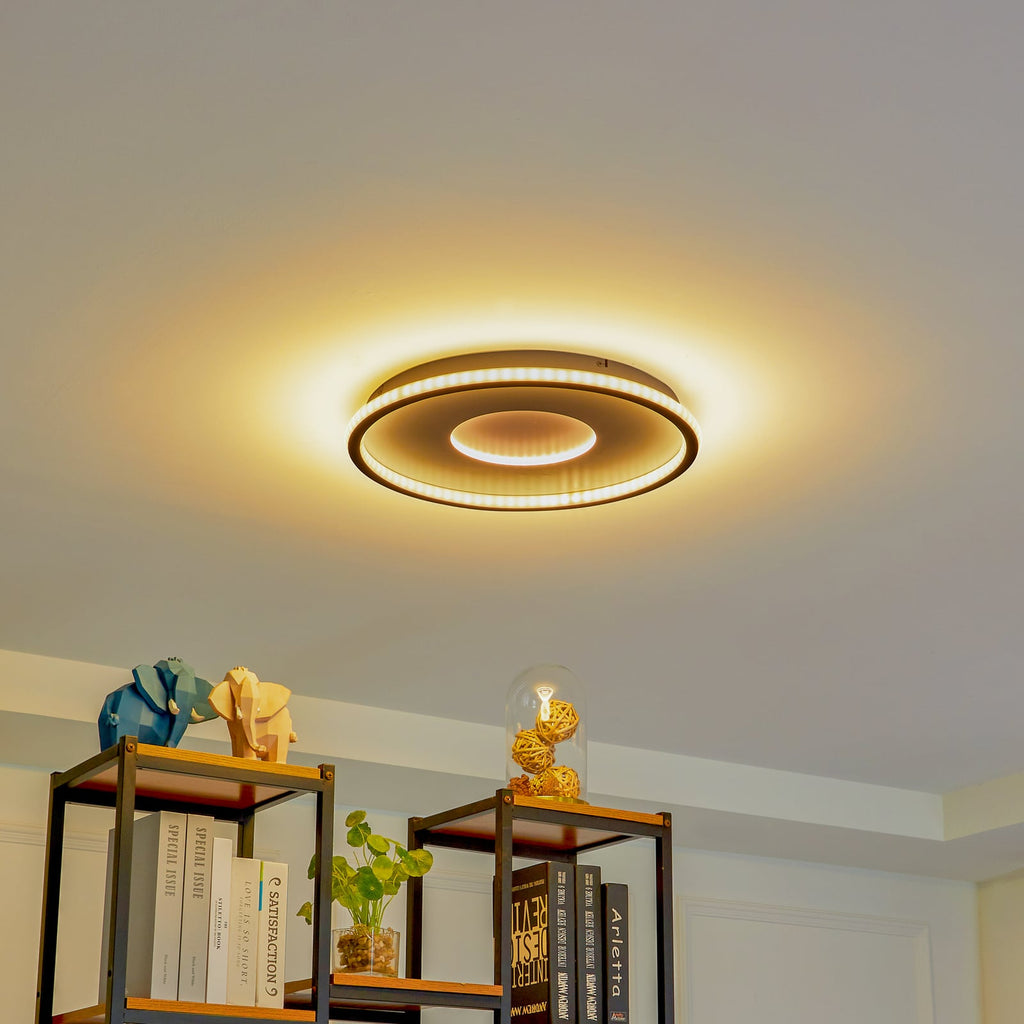 LED taklampe Edenia svart hvit CCT forfra