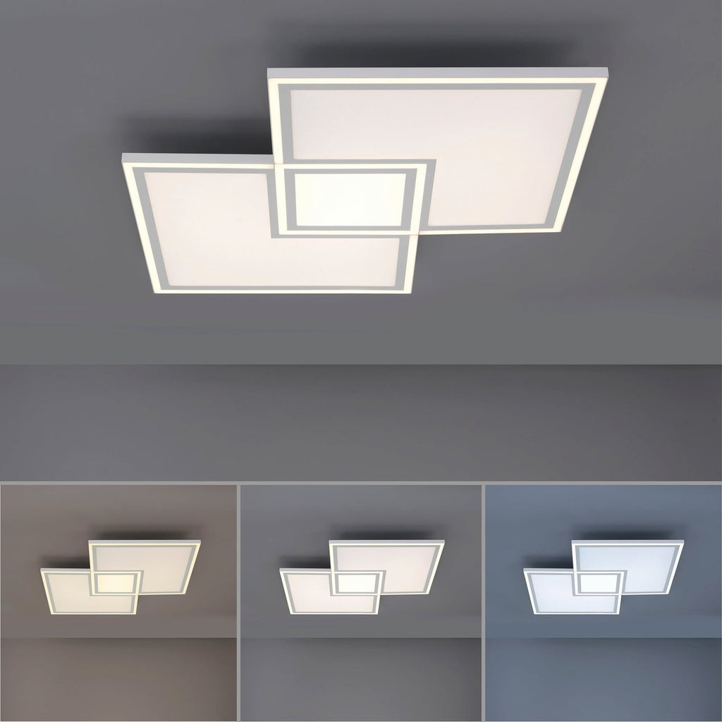 LED-taklampe Edging CCT dimbar hvit 70x70 cm med fjernkontroll