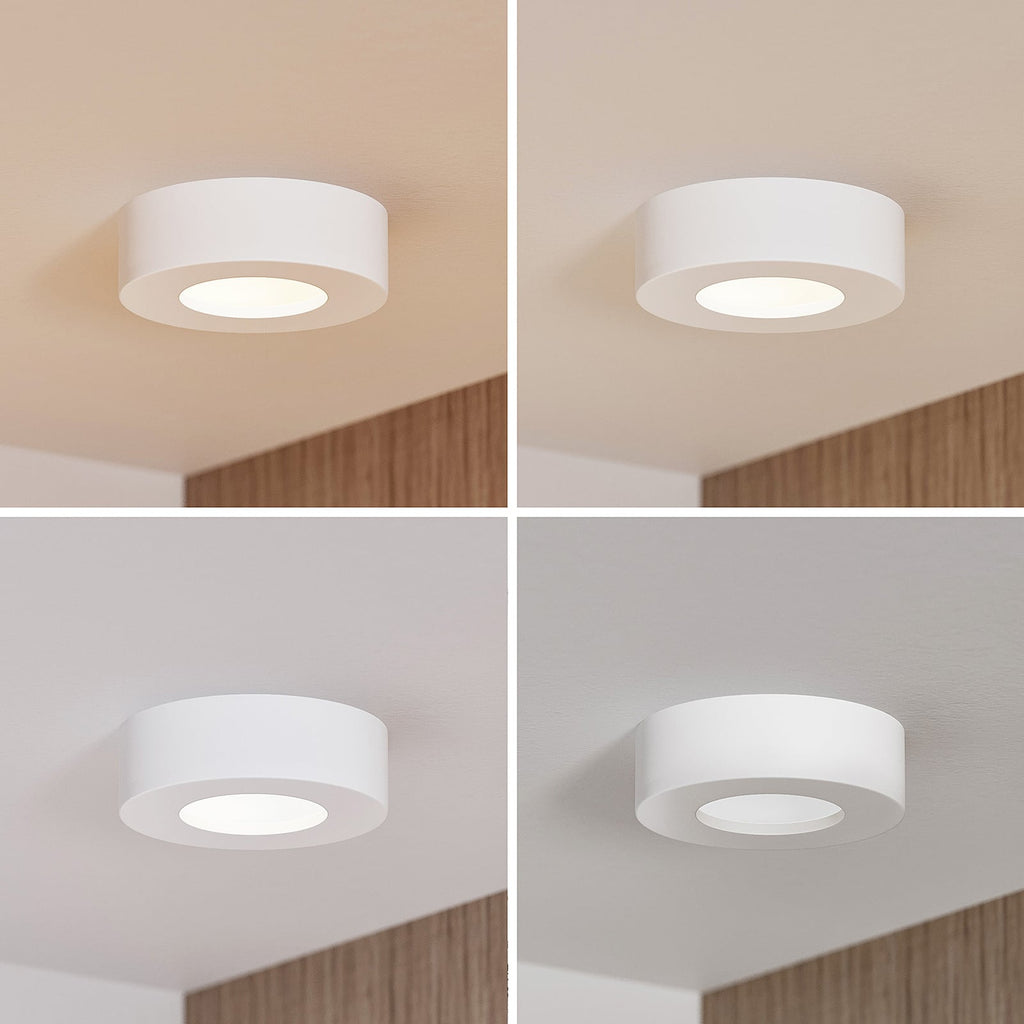 LED taklampe Edwina dimbar CCT hvit Ø12 cm IP44 montert i tak