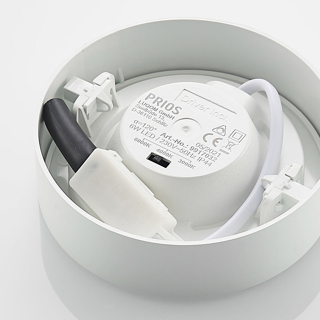 LED taklampe Edwina dimbar CCT hvit Ø12 cm IP44 montering
