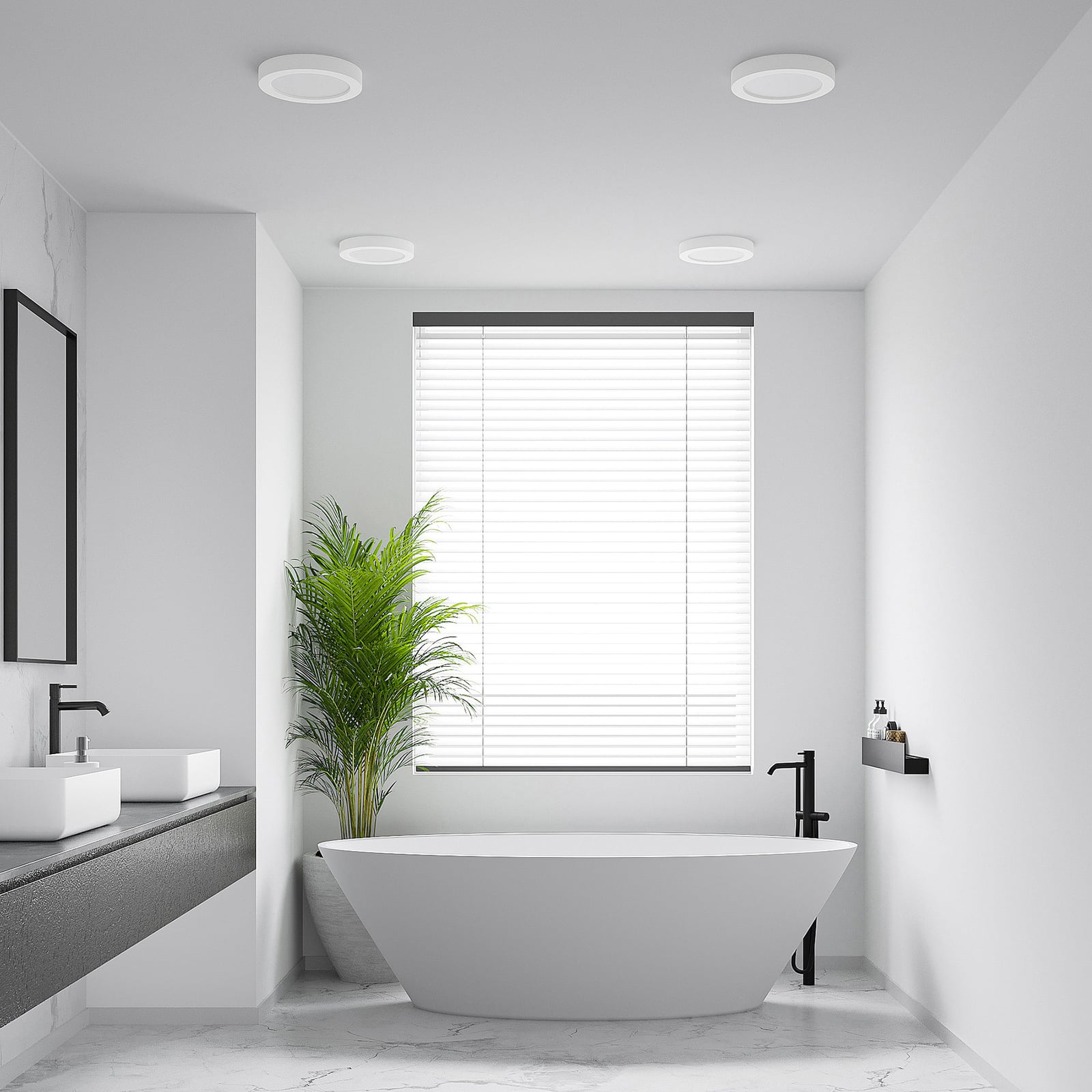 LED taklampe Edwina dimbar hvit montert i tak
