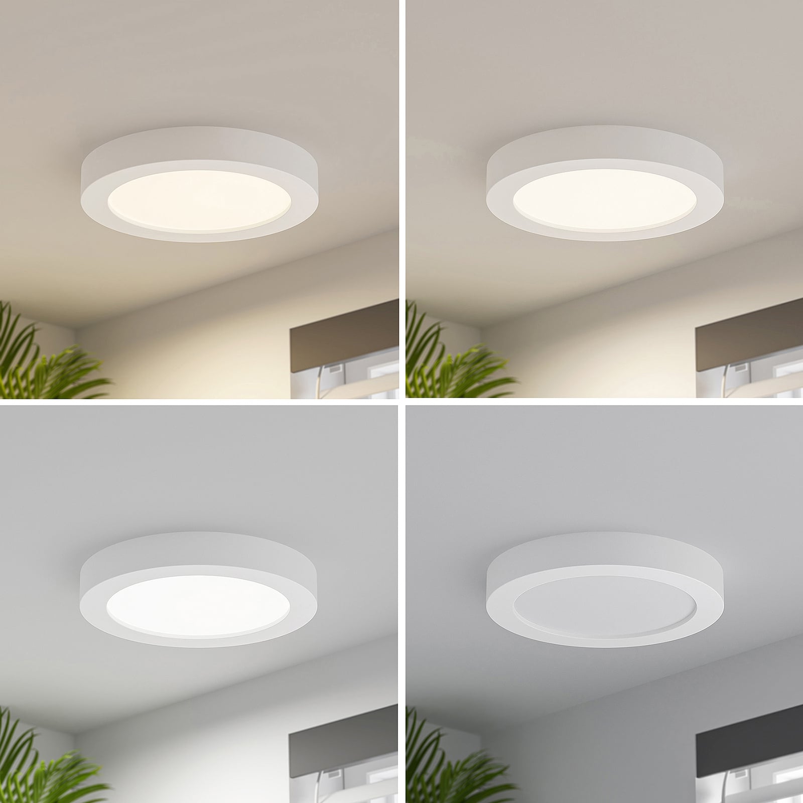 LED taklampe Edwina dimbar hvit med DIP-bryter