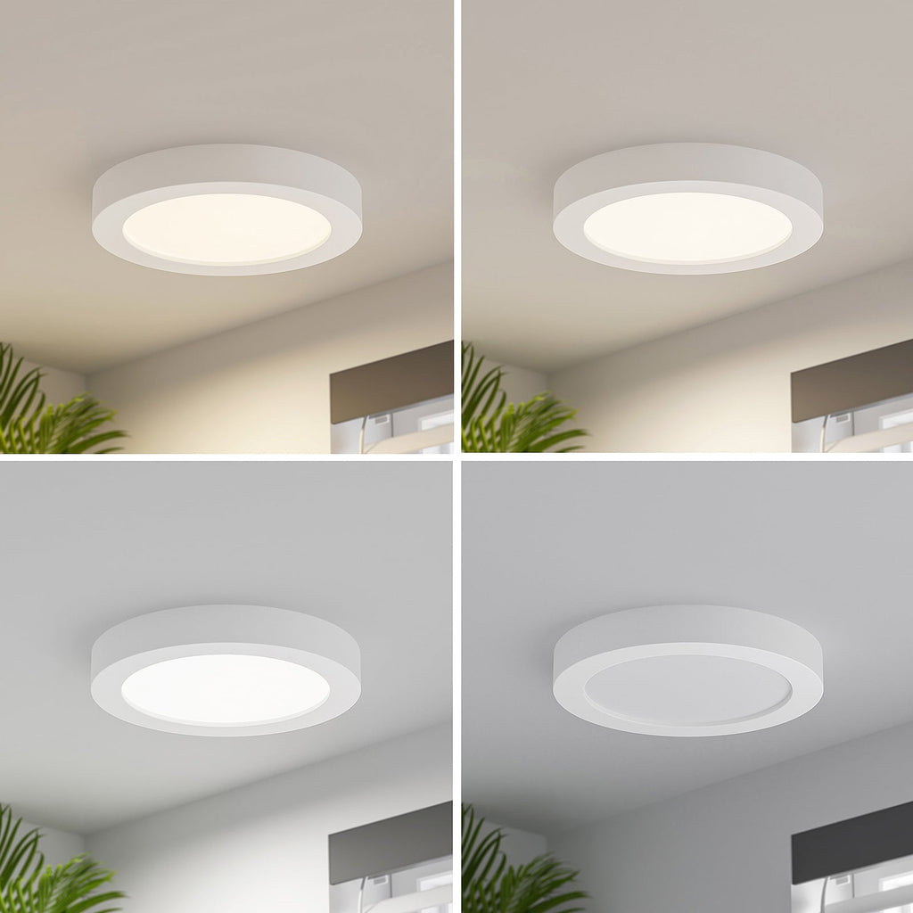 LED taklampe Edwina hvit Ø25 cm bakside og DIP-bryter
