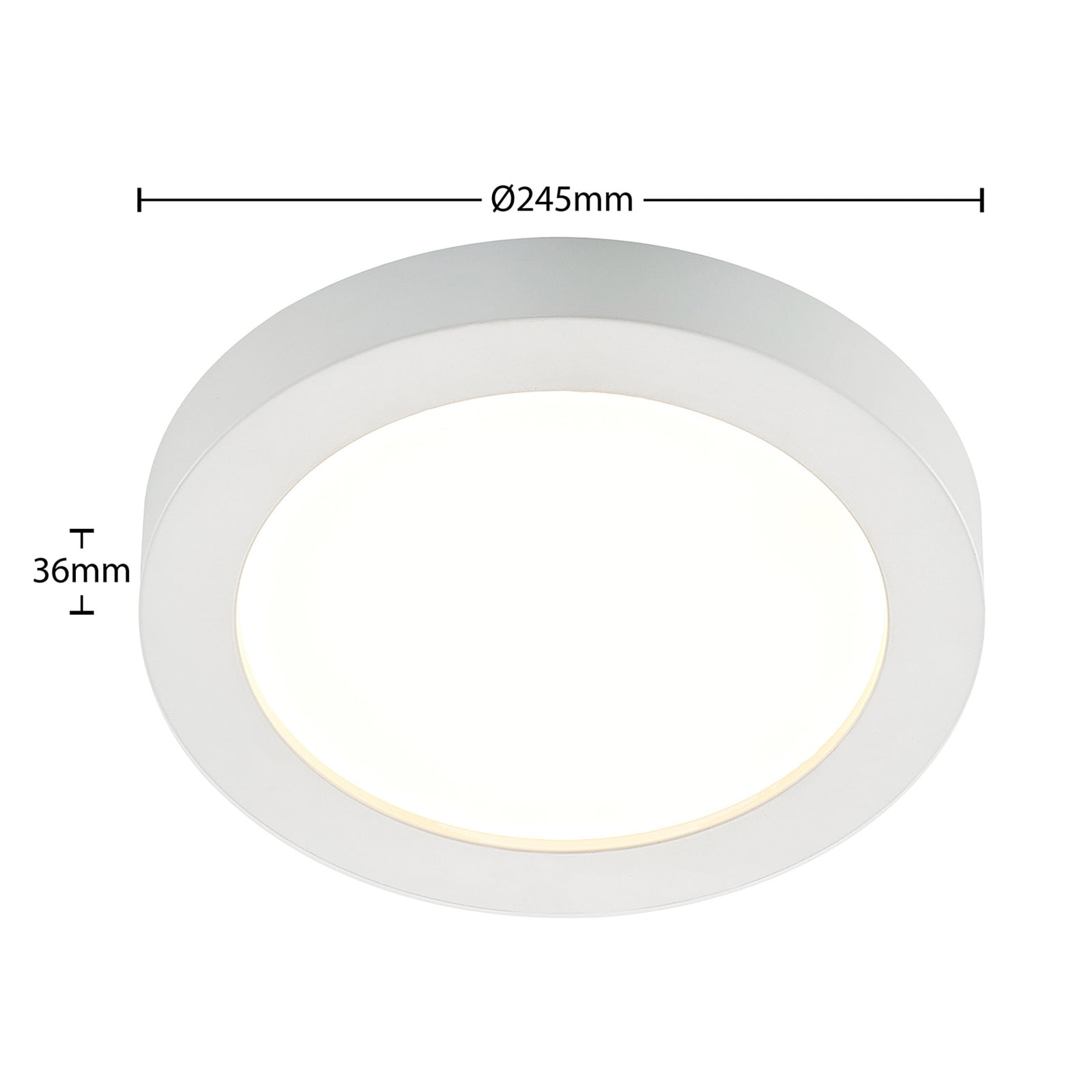 LED taklampe Edwina nærbilde av IP44 merke