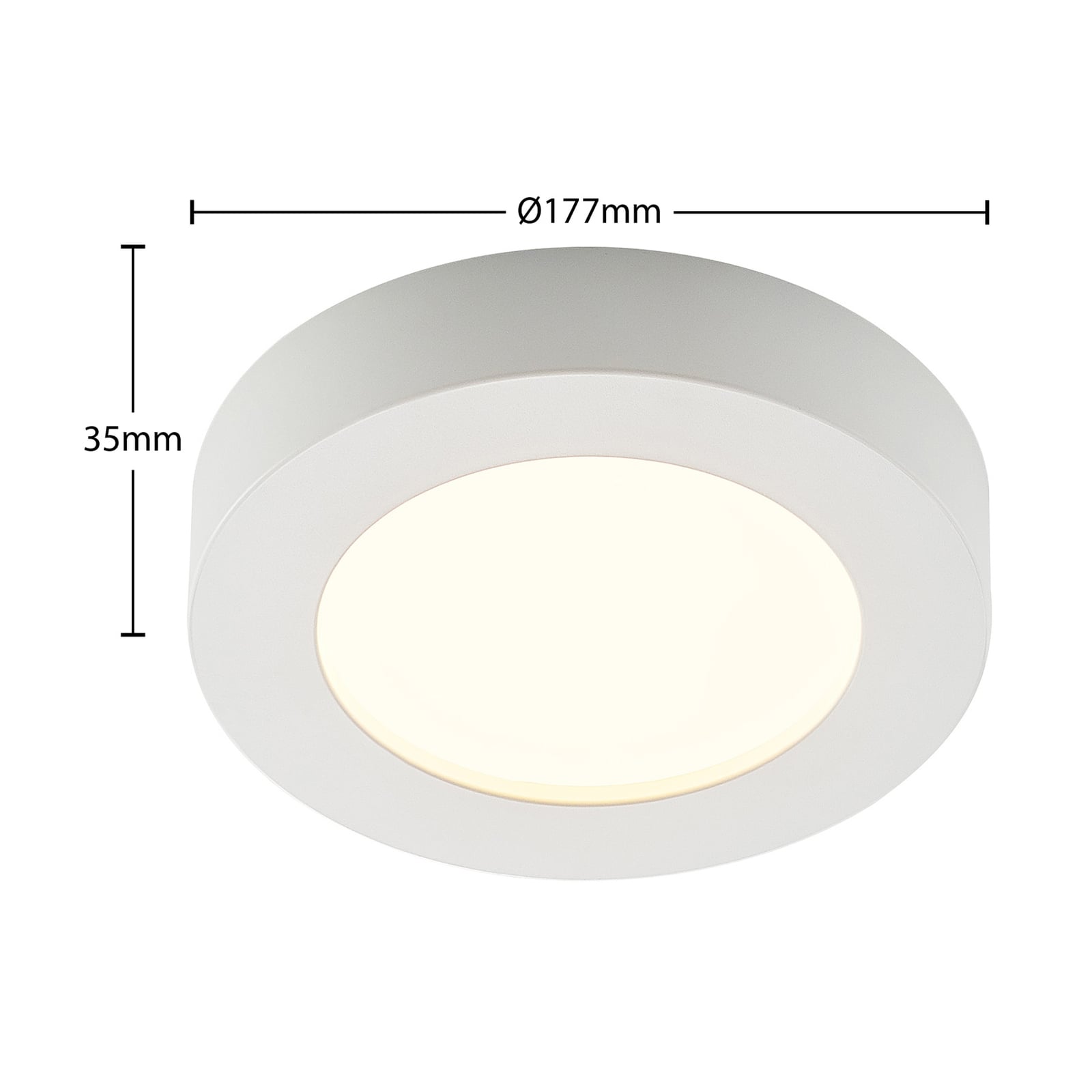 LED taklampe Edwina hvit sett fra siden