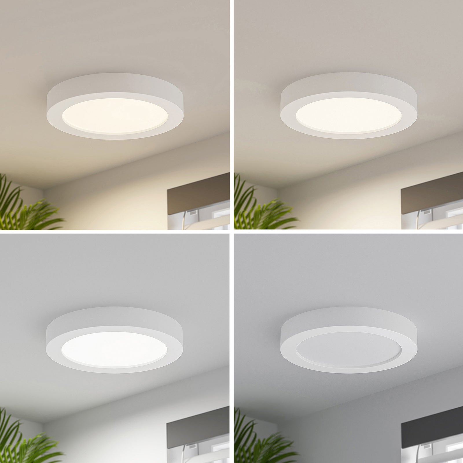 LED taklampe Edwina hvit Ø25 cm IP44 dimbar lys spredning