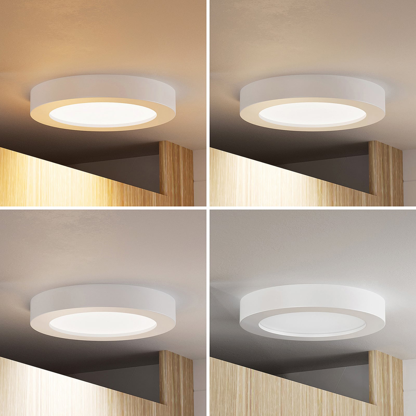 LED taklampe Edwina hvit forfra