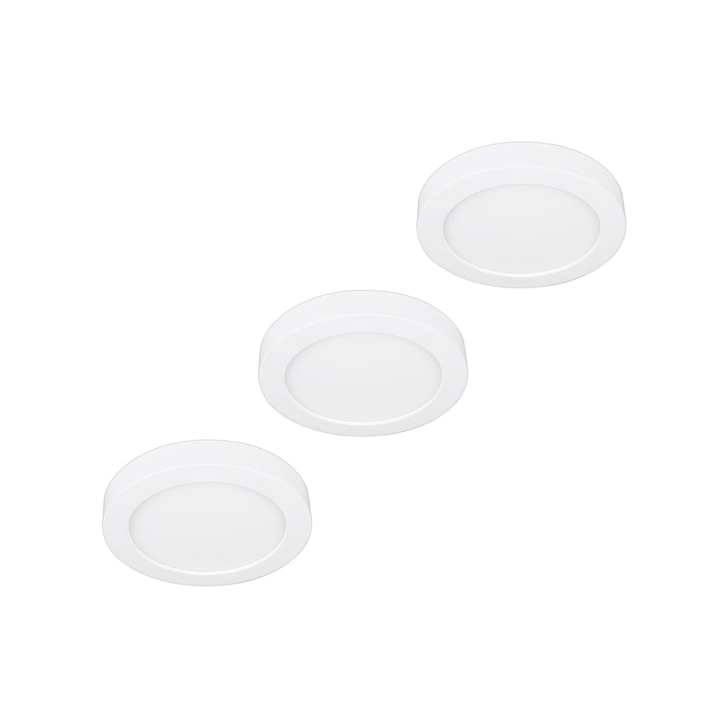LED taklampe Edwina rund hvit Ø23 cm dimbar IP44 3-pk forfra