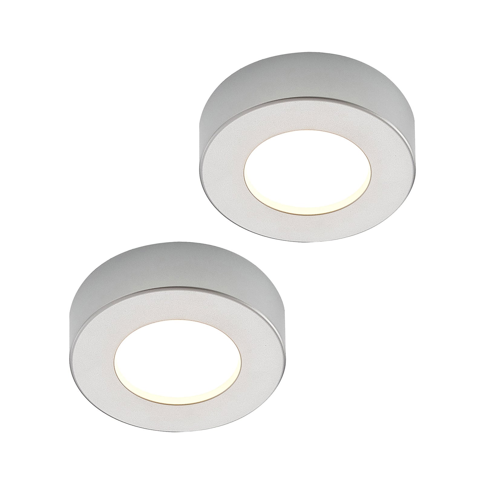 LED taklampe Edwina rund sølv Ø12 cm IP44 forfra