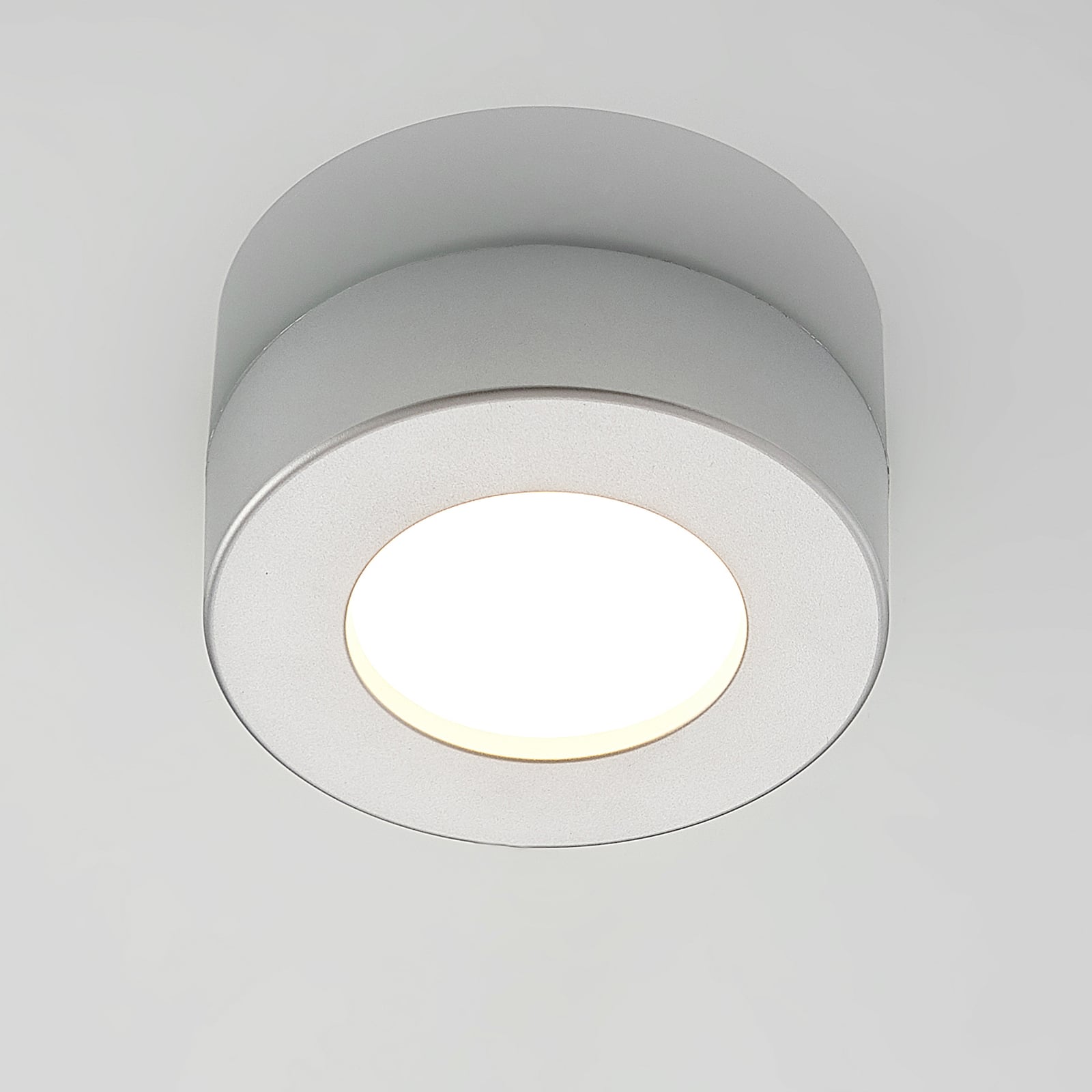 LED taklampe Edwina sølv montert i tak
