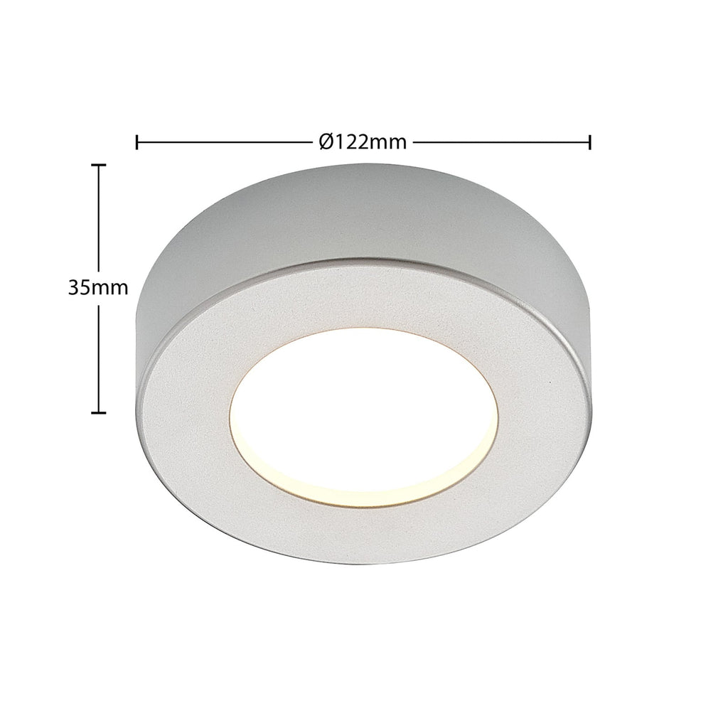 LED taklampe Edwina sølv Ø12 cm CCT dimbar IP44 - Prios