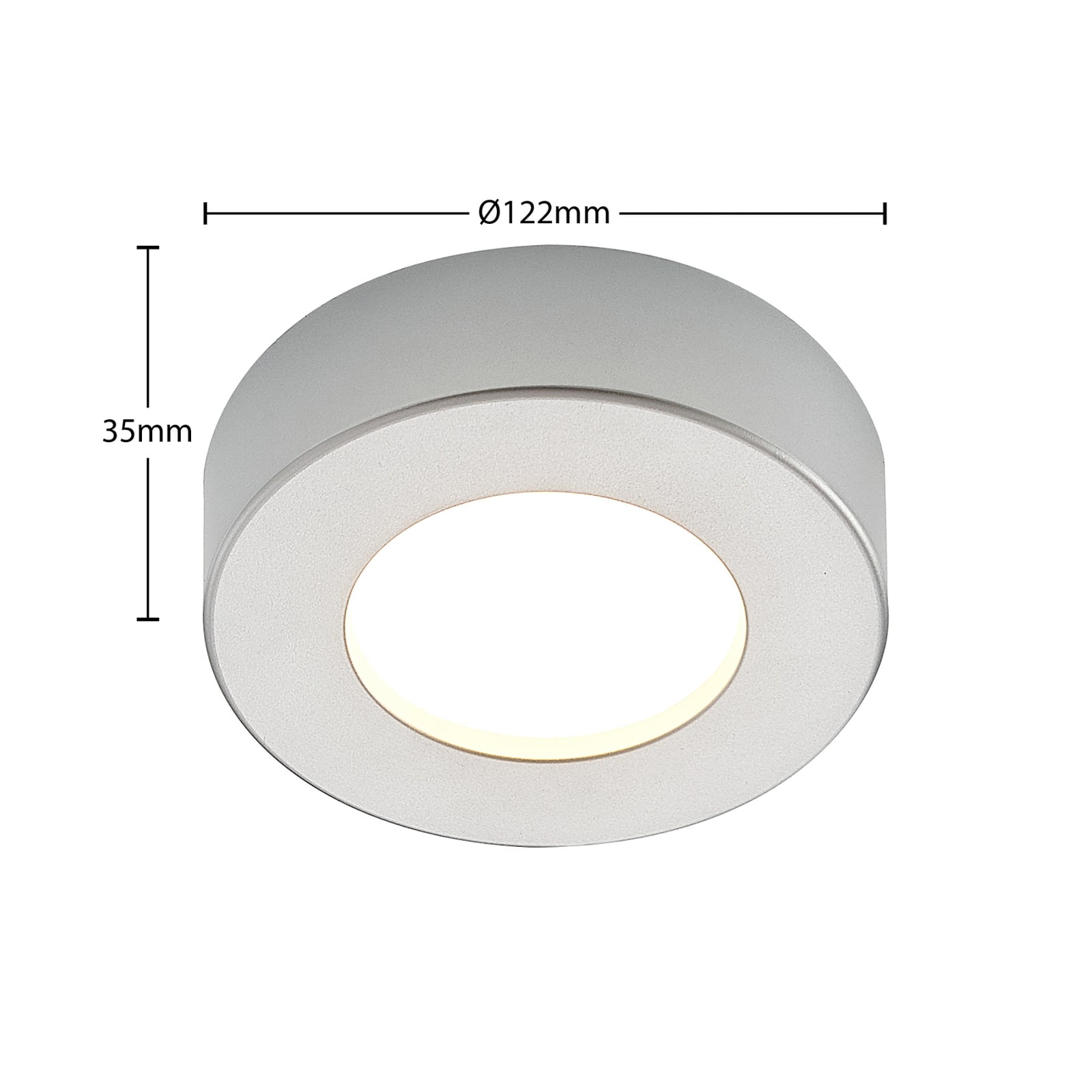 LED taklampe Edwina sølv Ø12 cm CCT dimbar IP44 - Prios