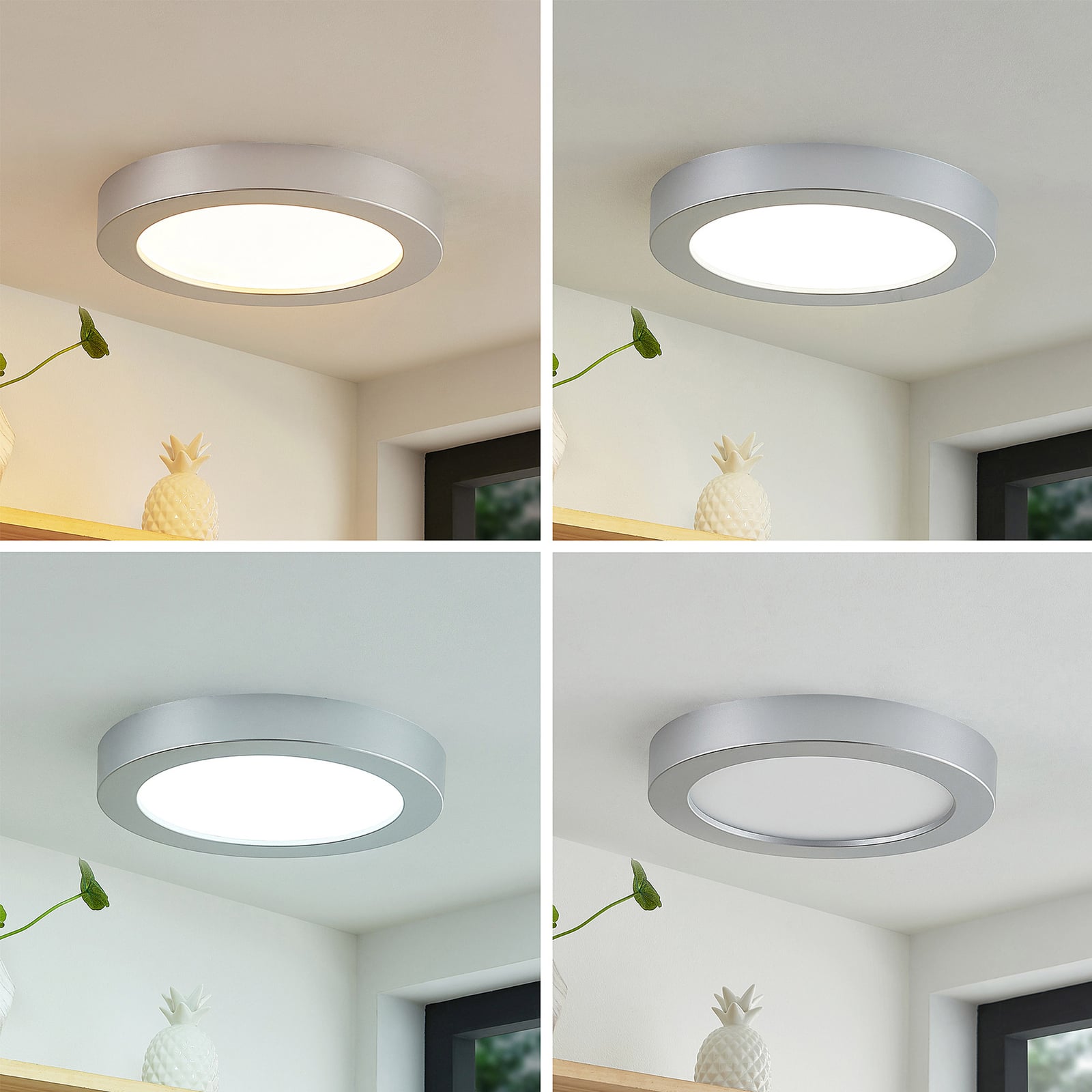 LED taklampe Edwina sølv bakside