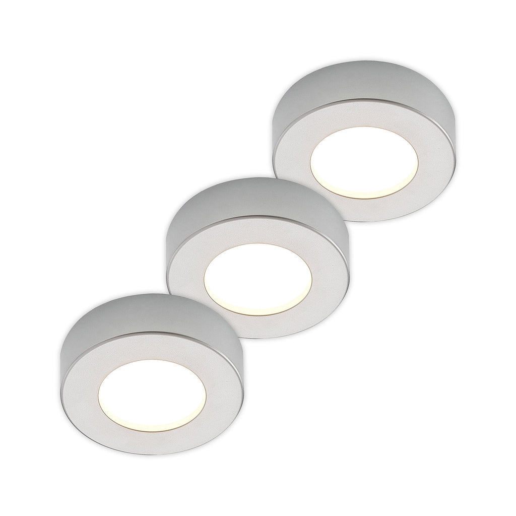 LED taklampe Edwina sølv Ø12 cm IP44 CCT forfra