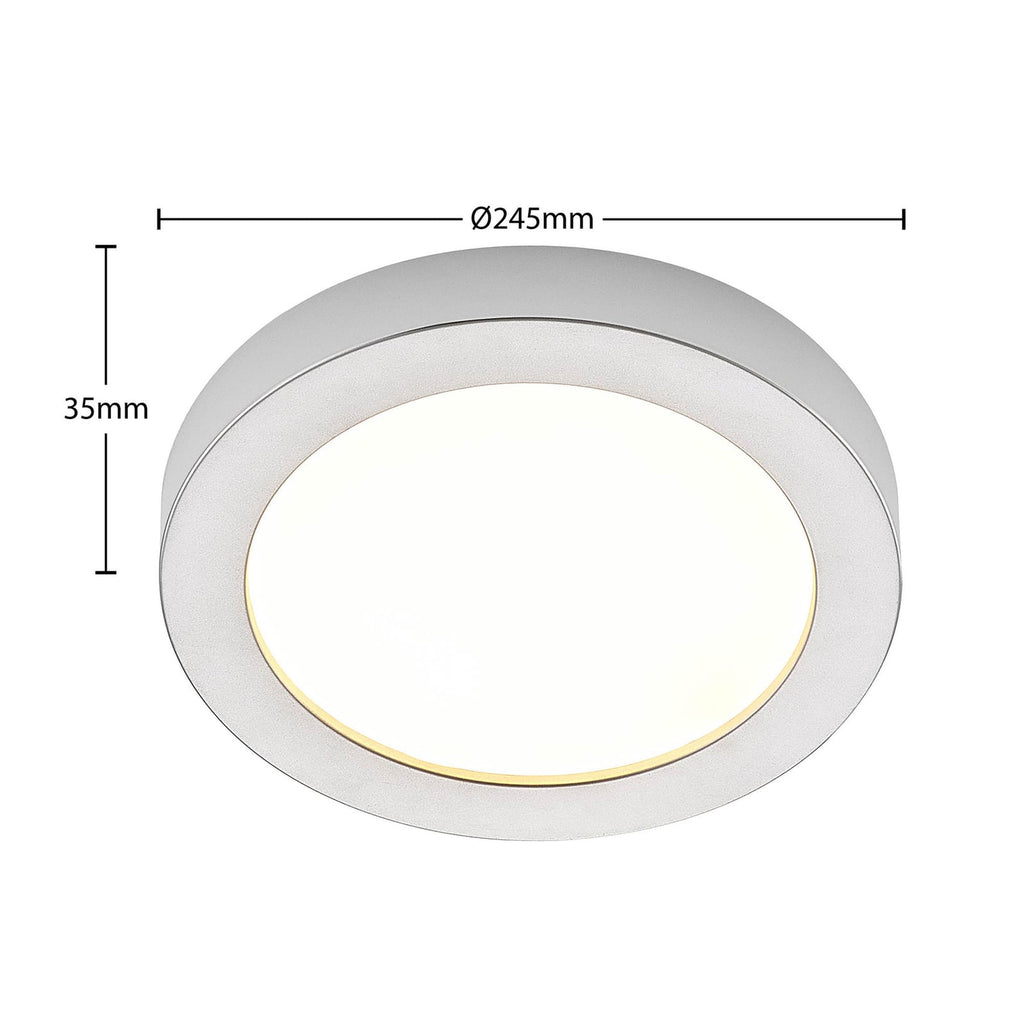 LED taklampe Edwina sølv nærbilde av LED-lys