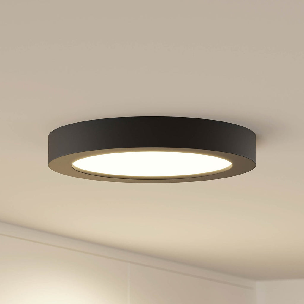 LED taklampe Edwina svart Ø25 cm front