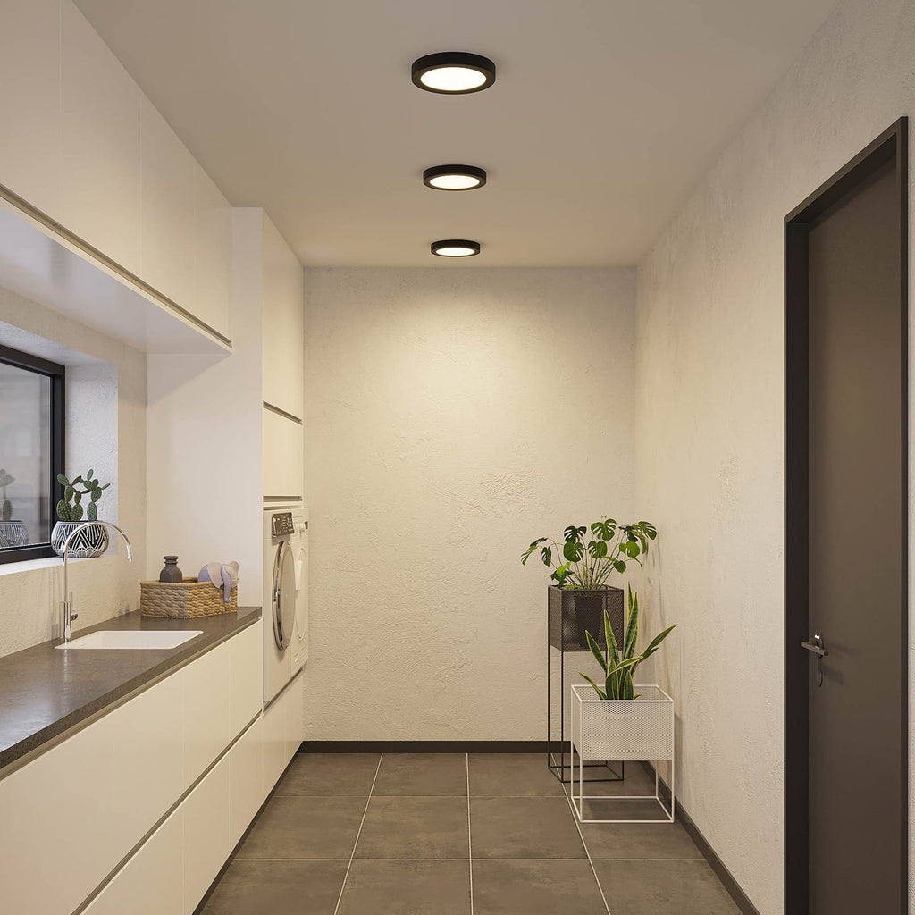 LED taklampe Edwina svart Ø25 cm bakside