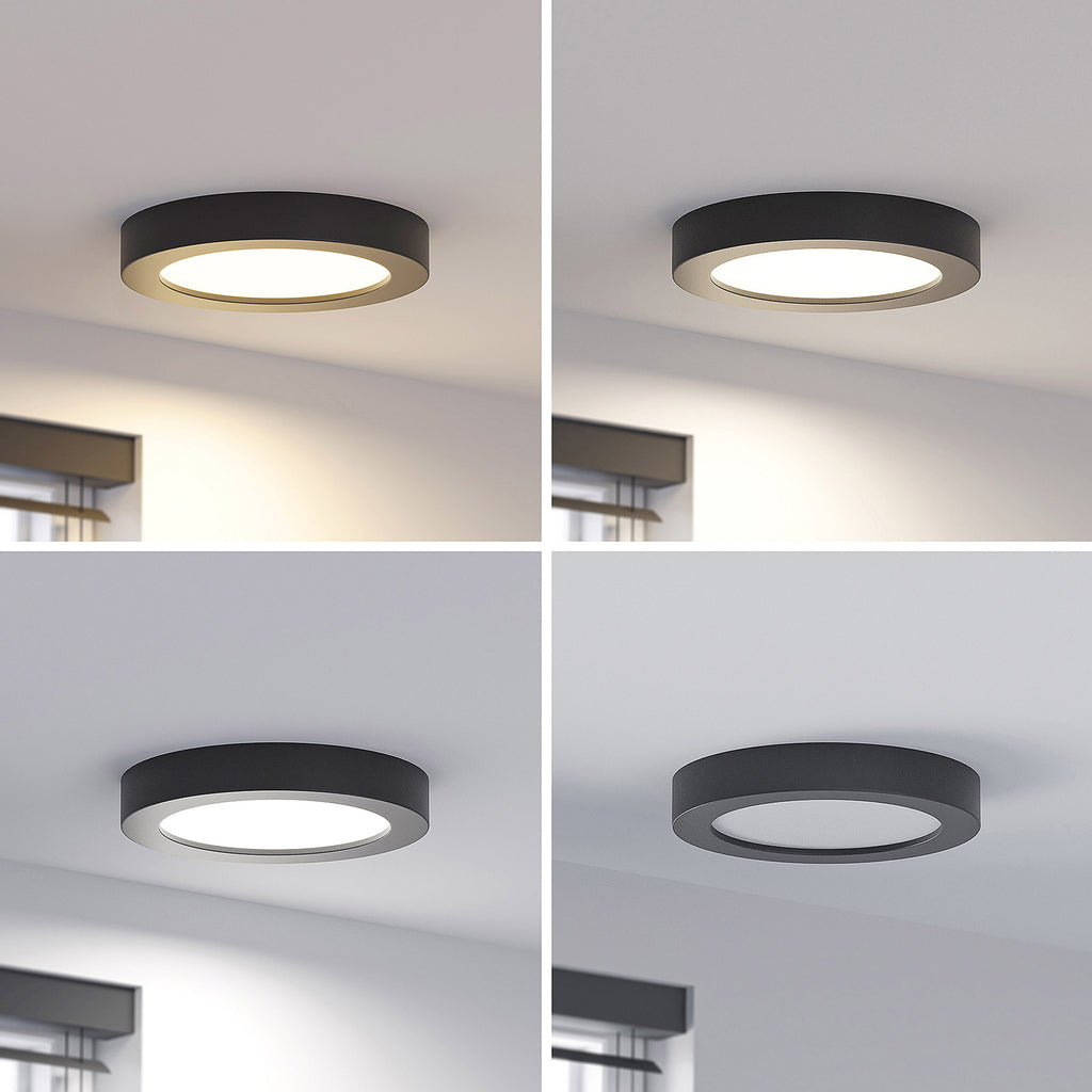 LED taklampe Edwina svart Ø23 cm bakside