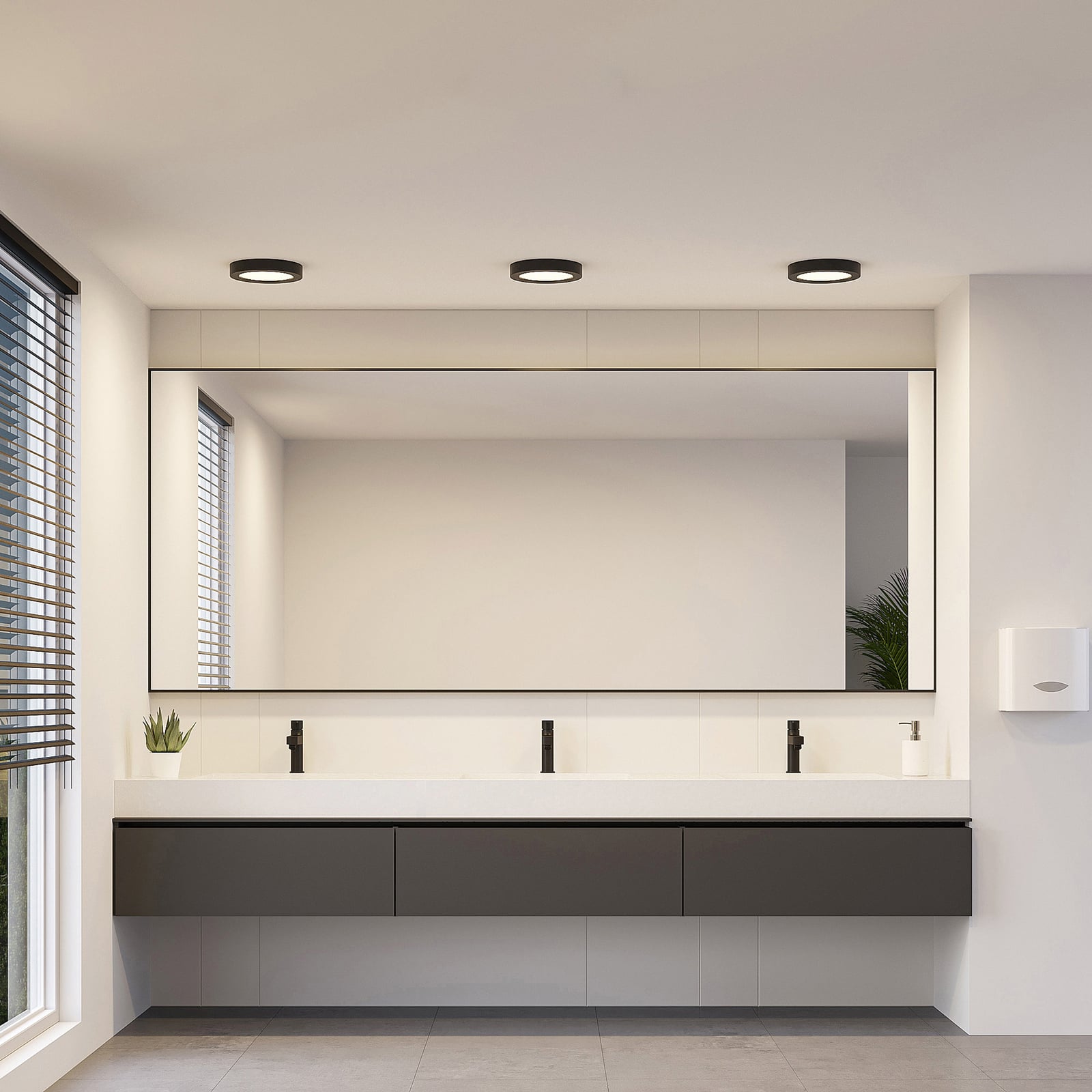 LED taklampe Edwina svart detalj av DIP-bryter