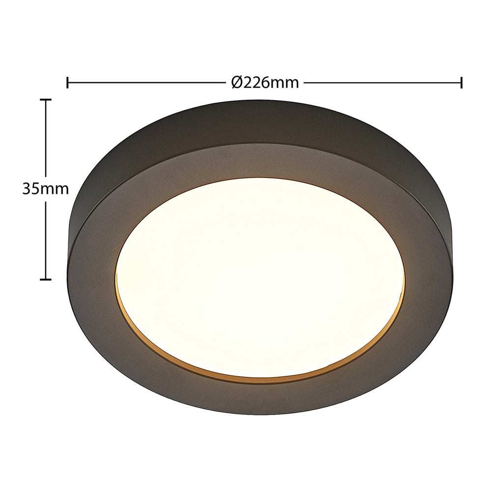 LED taklampe Edwina svart nærbilde av lyskilde