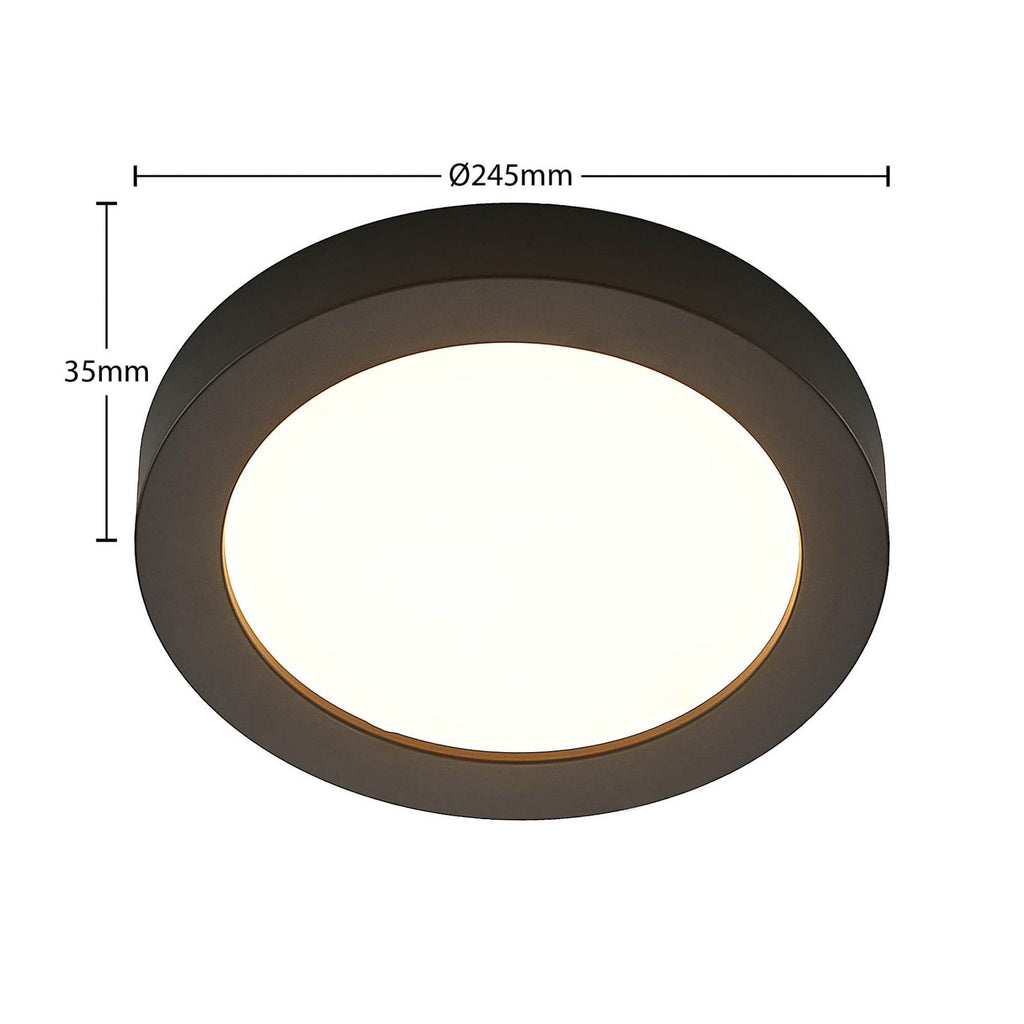 LED taklampe Edwina svart sideprofil