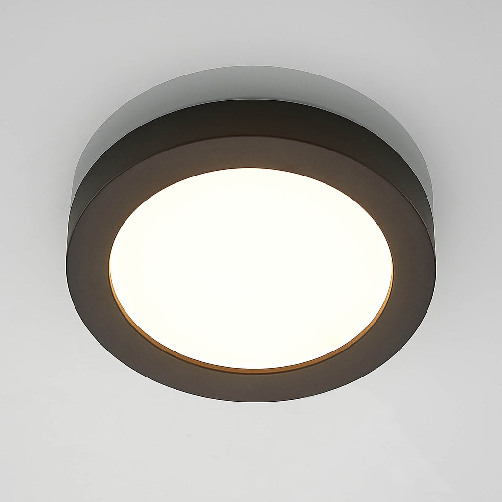 LED taklampe Edwina svart med hvit skjerm