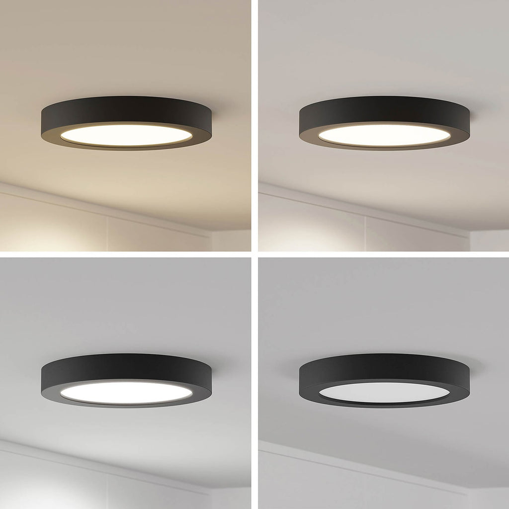 LED taklampe Edwina svart lyser opp rom