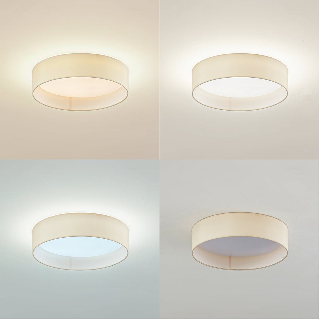 Detaljbilde av tekstilmateriale på LED taklampe Eilif