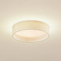 LED taklampe Eilif tekstil hvit CCT forfra