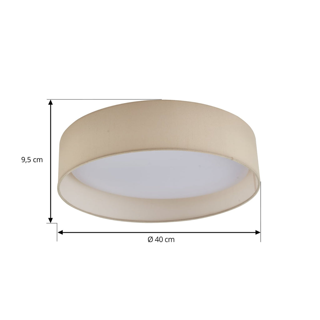 Nærbilde av LED taklampe Eilif tekstil hvit CCT
