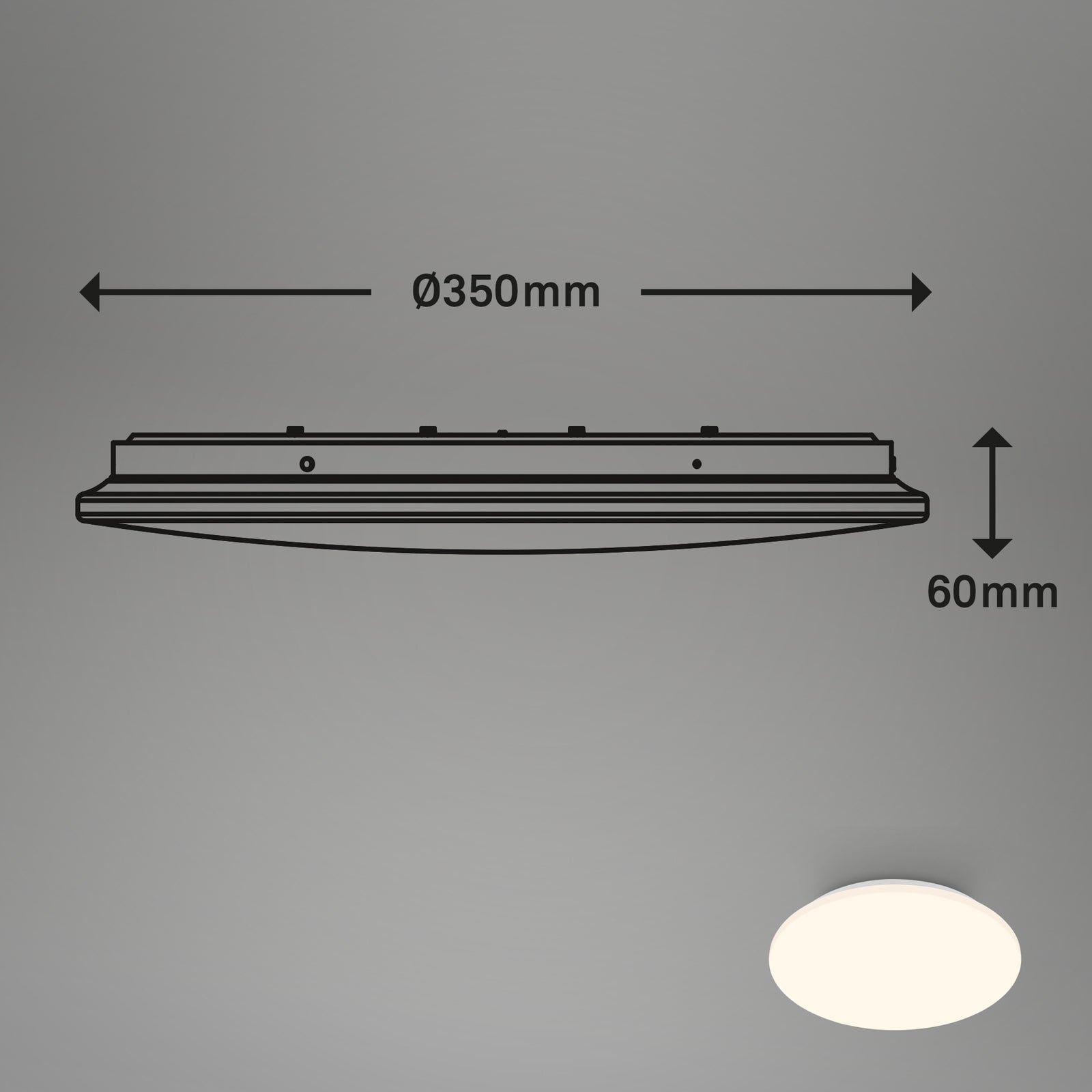 Detalj av LED taklampe Ekos med bevegelsessensor