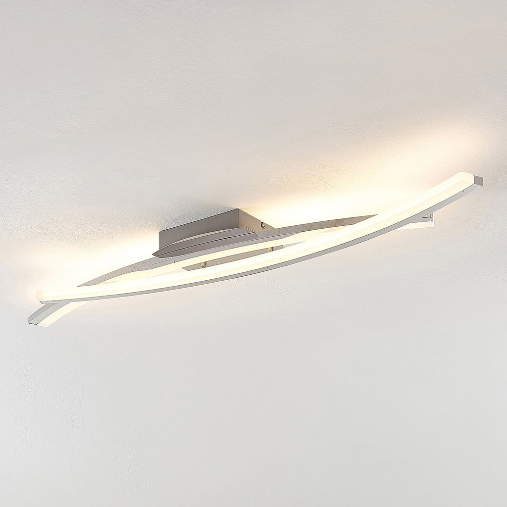 Bakside av LED taklampe Elarit dimbar krom 104 cm 30W varmhvit