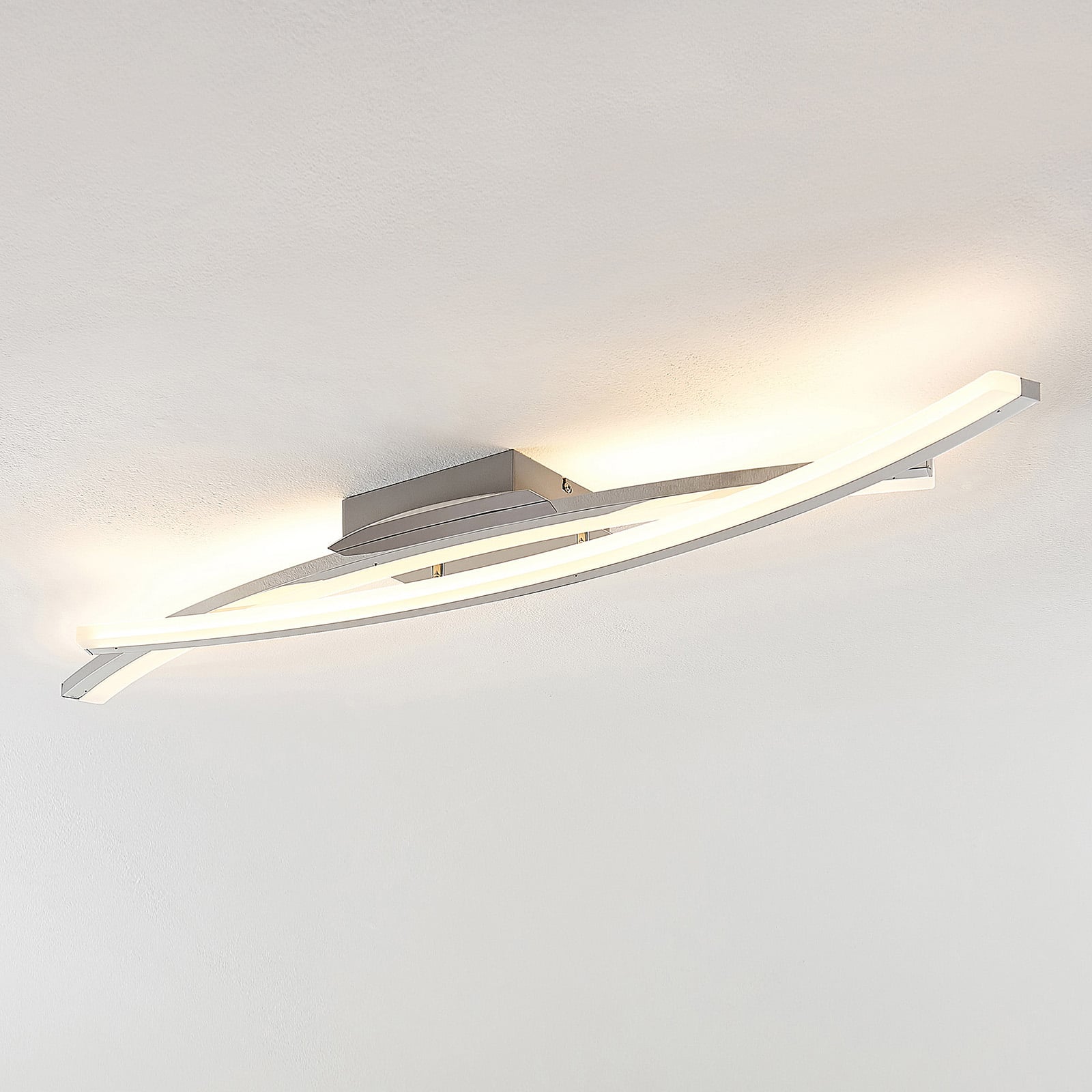 Bakside av LED taklampe Elarit dimbar krom 104 cm 30W varmhvit
