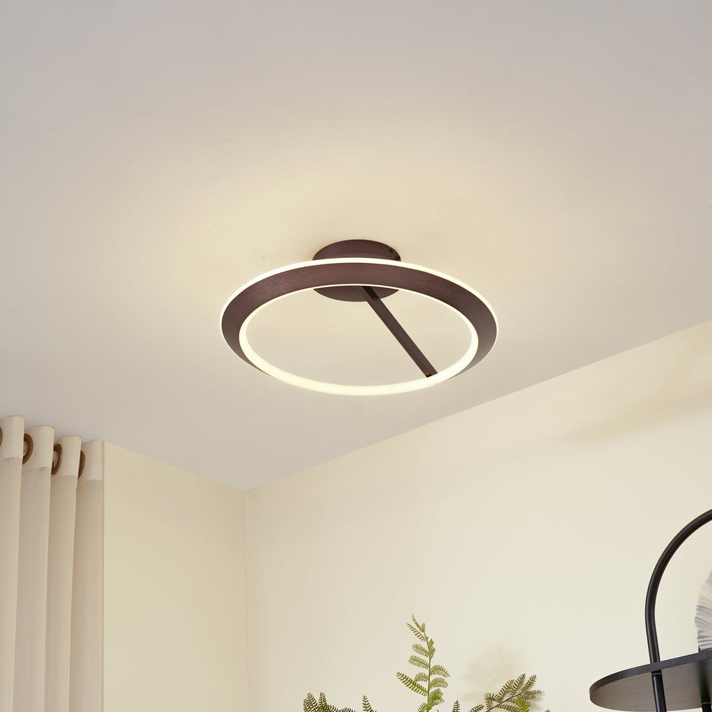 LED taklampe Eldra dimbar kaffebrun Ø56 cm bakside