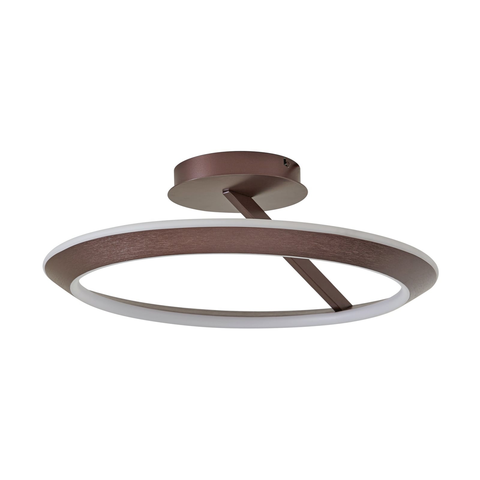 LED taklampe Eldra dimbar kaffebrun Ø56 cm montert i rom