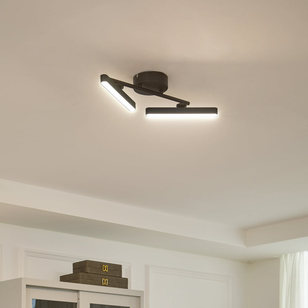 LED taklampe Eldrin 2-lys svart bakside